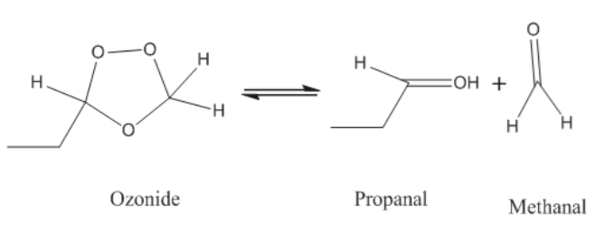 н
н.
ОН +
Н.
H
н
н
Ozonide
Propanal
Methanal
