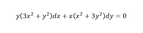 y(3x² + y²)dx + x(x² + 3y²)dy = 0