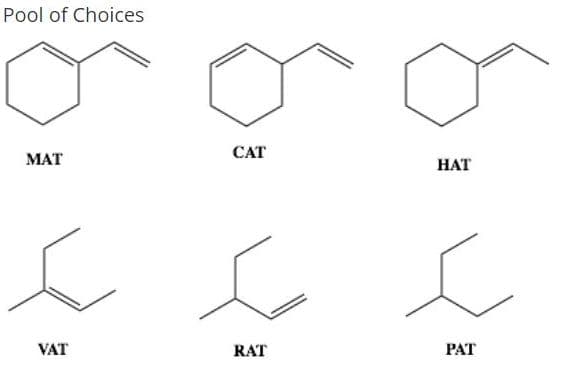 Pool of Choices
САT
MAT
НАТ
VAT
RAT
РАТ
