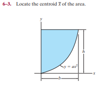 6-3. Locate the centroid Iof the area.
