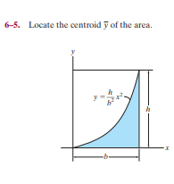 6-5. Locate the centroid y of the area.
y =
-b-
