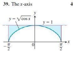 39. The x-axis
4
y = V cos x
y = 1
