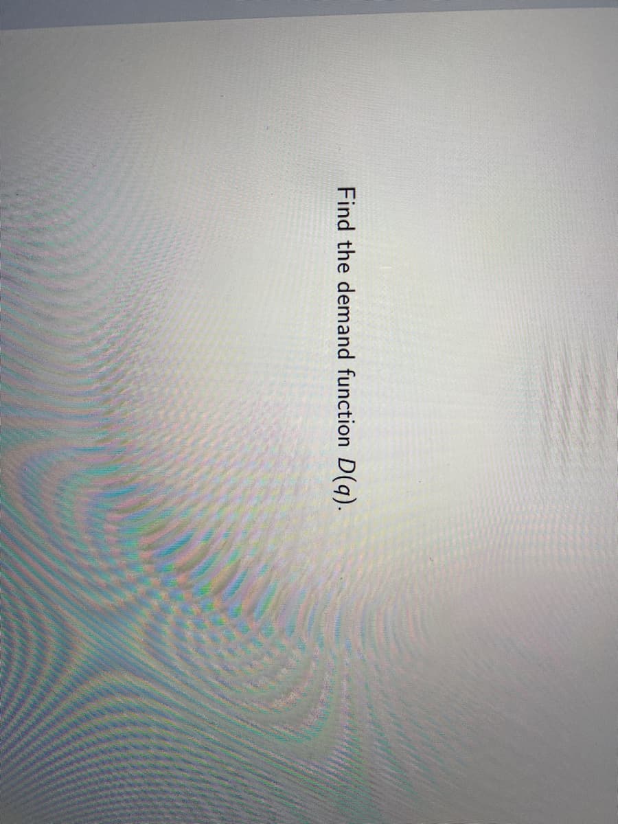 Find the demand function D(q).
