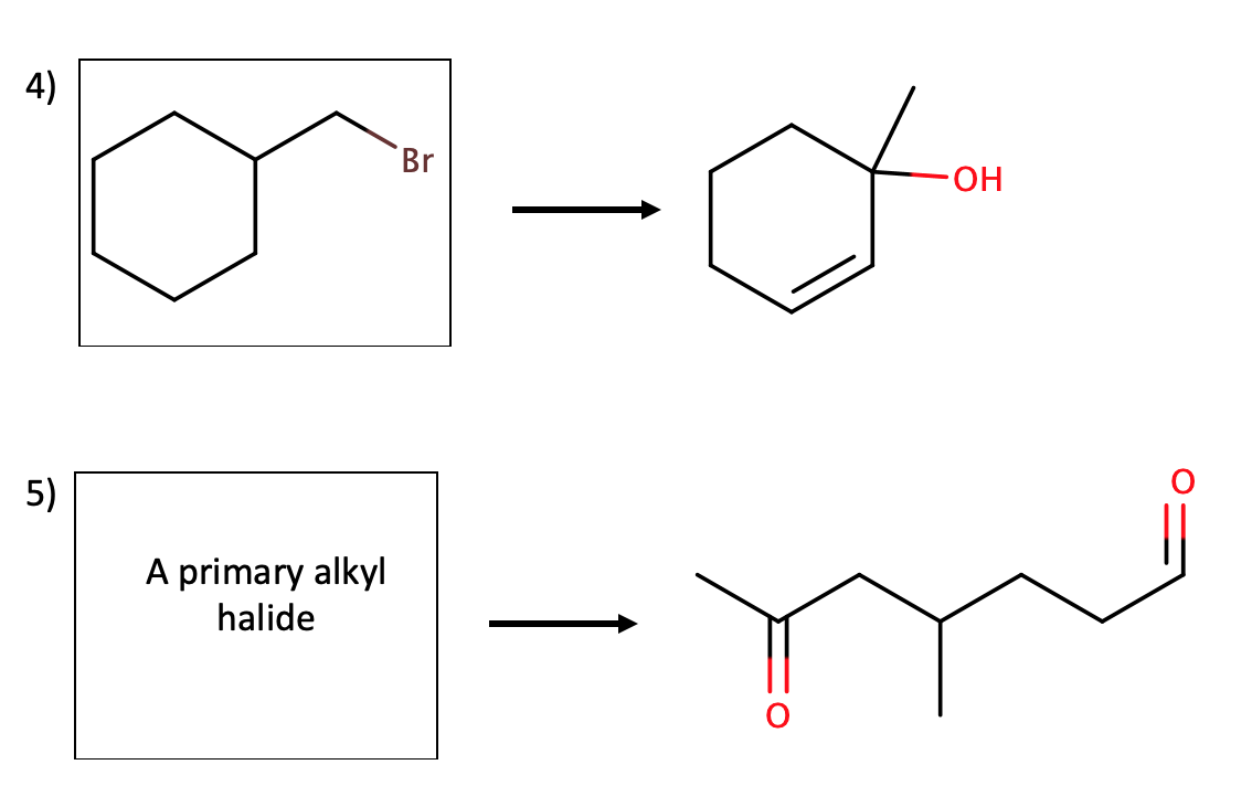 4)
Br
HO-
5)
A primary alkyl
halide
