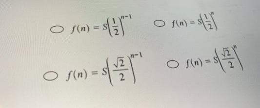 O S(n) =
O fim) =
%3D
%3D
V2
O f(n) = S
f(n) = S
%3D
%3D
