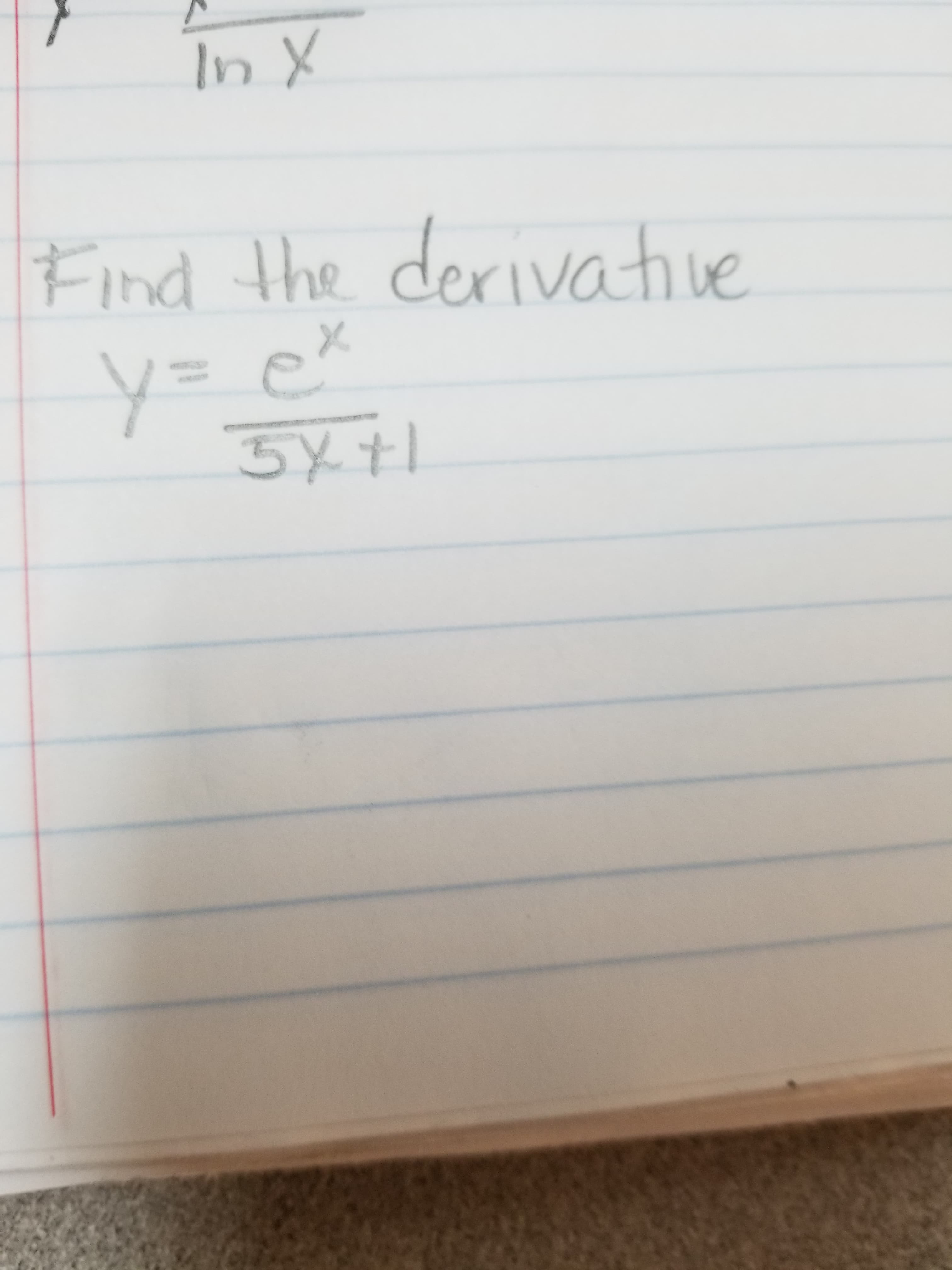 In X
Find the derivahve
5Yt
