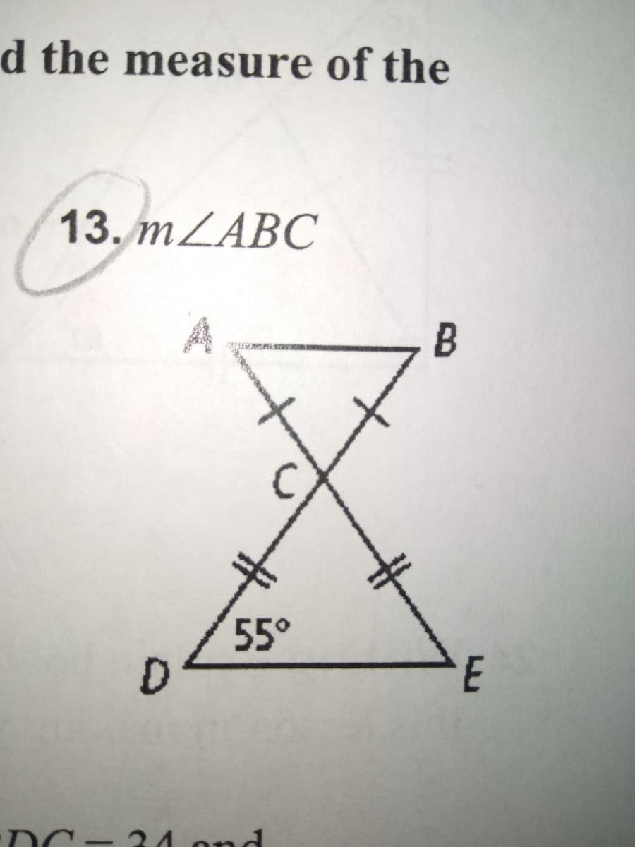 d the measure of the
13. MZABC
B
55°
C-2 4.ond
