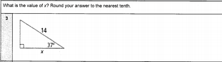 What is the value of x? Round your answer to the nearest tenth.
3
14
37
