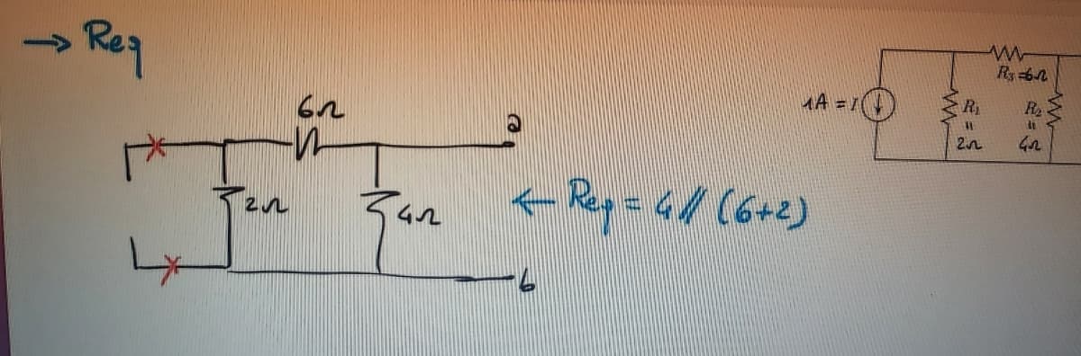 Req
MA =1(4)
R
R
<- Ry = 4/ (6+2)

