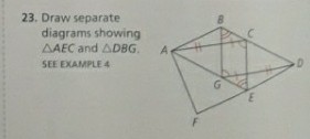 23. Draw separate
diagrams showing
AAEC and ADBG.
A
SEE EXAMPLE 4
3.
