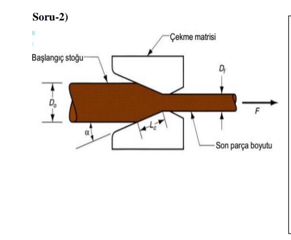 Soru-2)
Çekme matrisi
Başlangıç stoğu
D
D.
Son parça boyutu
