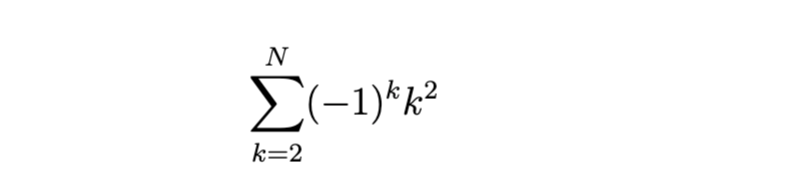 N
Σ(-1)*72
k=2