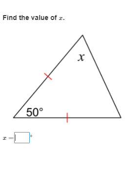 Find the value of z.
50°

