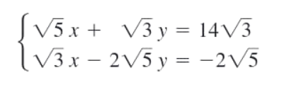 SV5x + V3y= 14V3
lV3.x – 2V5 y = -2V5
I|
