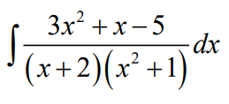 3x? +x- 5
-dx
(x+2)(x² +1)
