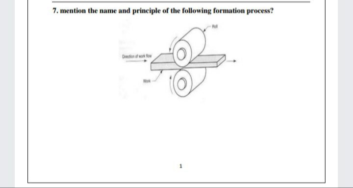 7. mention the name and principle of the following formation process?
Diedon d wa fow
