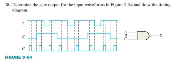 18. Determine the gate output for the input waveforms in Figure 3–84 and draw the timing
diagram.
A
D
FIGURE 3-84
