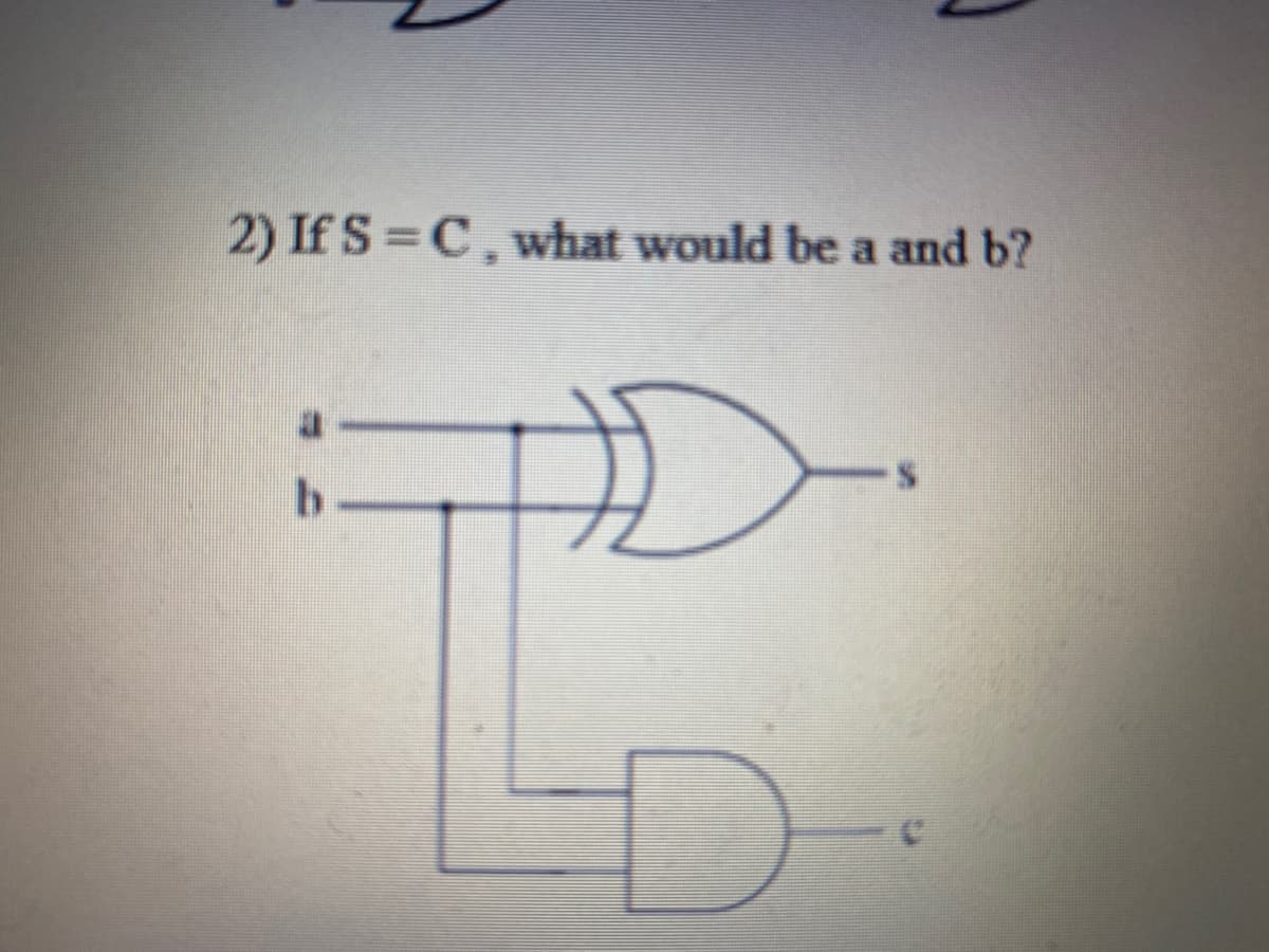 2) If S=C, what would be a and b?
b.
