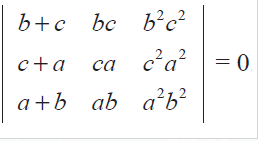 b+c
bc b?c²
c+a
ca c'a?
a+b ab a²b²
||
