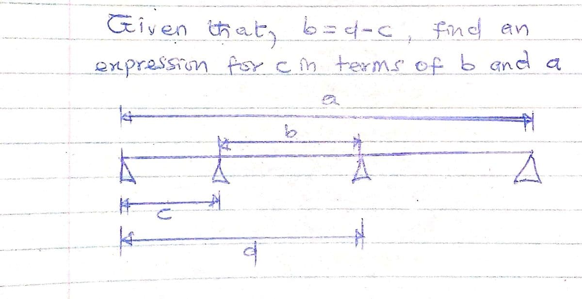 Given that
, bad-c, find an
expression fisr c în
terms of b and a
