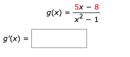 5х — 8
g(x)
2.
1.
x
g'(x) =
