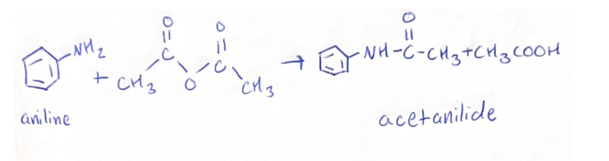 Буинг
нсний татва
aniline
"CH 3
EY NH-С-СН3+СНасоон
acetanilide