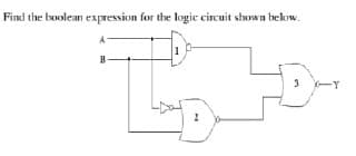 Find the boolean expression for the logic circuit shown below.
B
M
Y