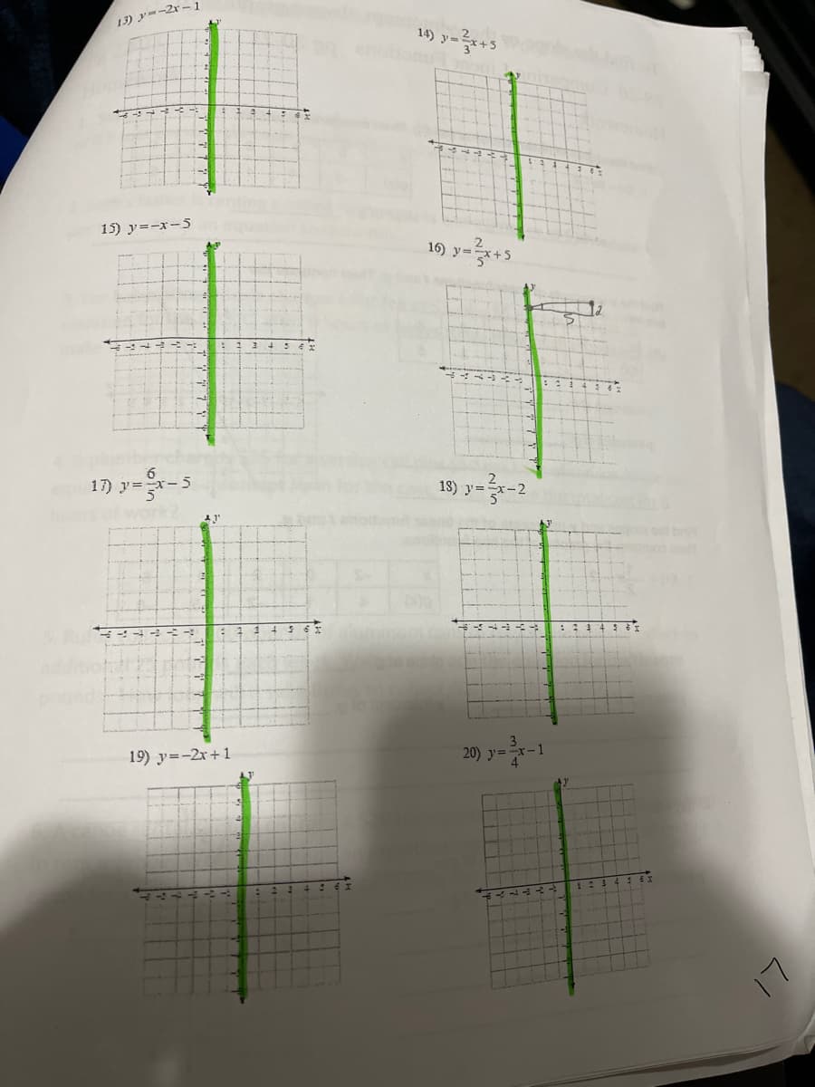 1)アー-2rー1
19 yーる
14)
15) y=ーX-5
19 yーチs
17 yー-s
ア=
19) y=r-2
19) y=-2x+1
y=
17
