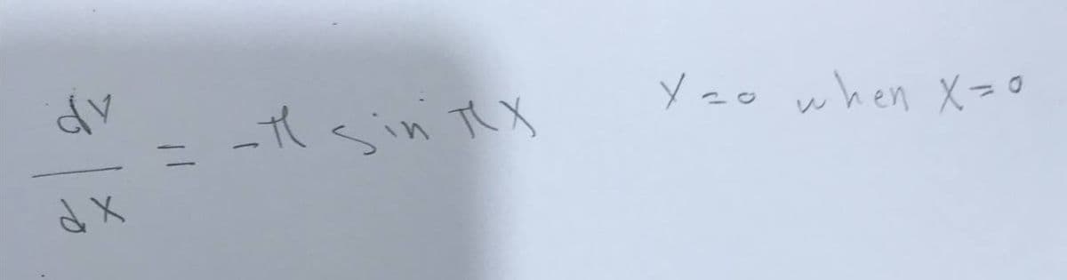 Y zo when X=0
-th sin TX

