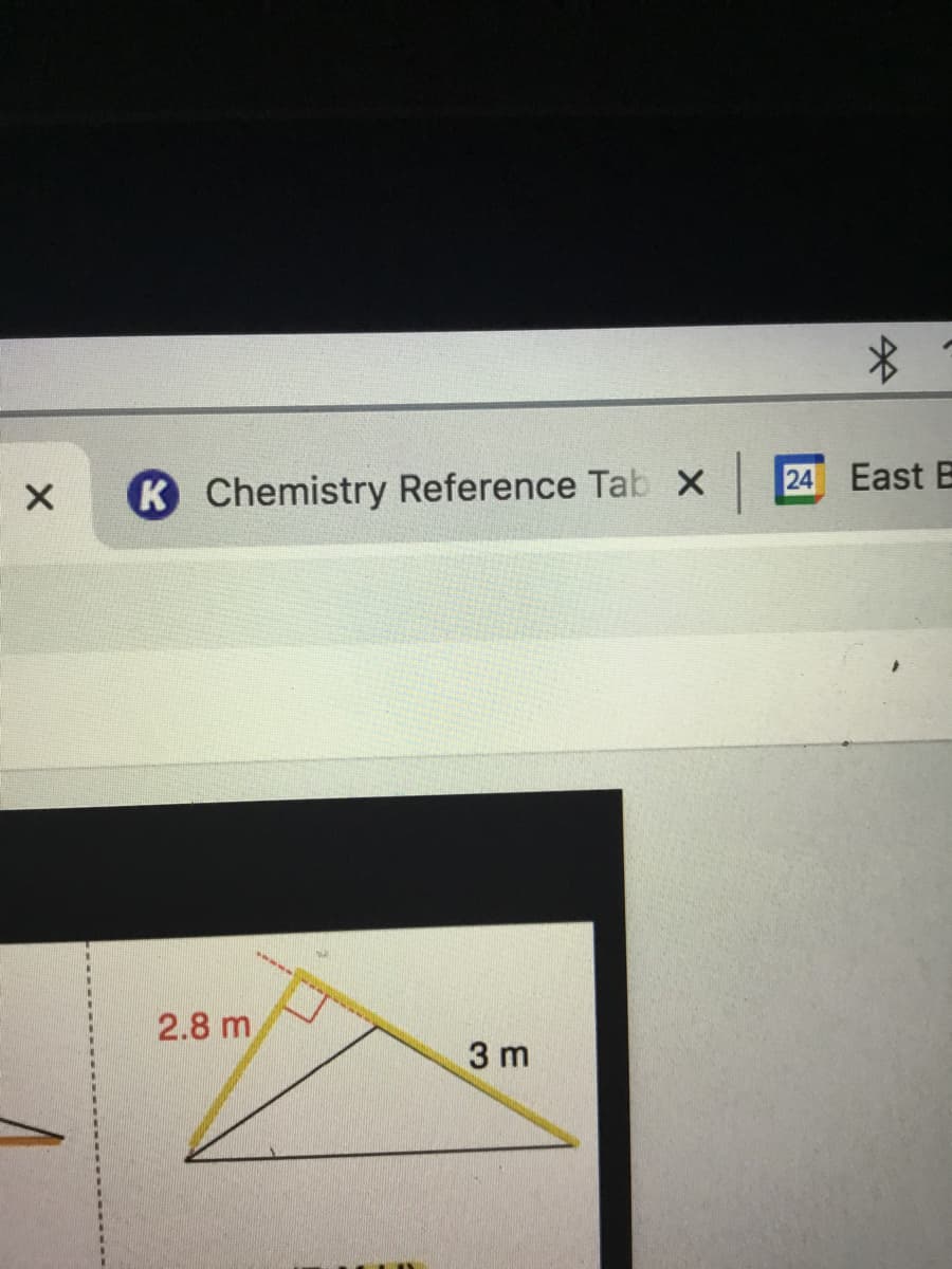 24
East E
K
Chemistry Reference Tab X
2.8 m
3 m
