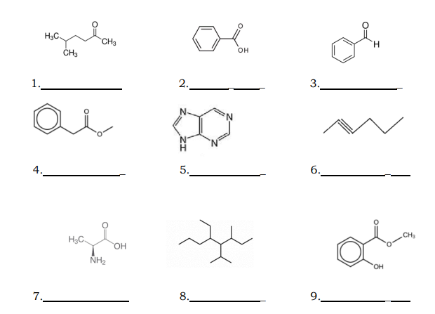 H3C.
CH3
он
1.
2.
3.
4.
5.
6.
CH3
H3C
NH2
HO,
7.
8.
9.
