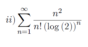 n2
n! (log (2))"
n=1
