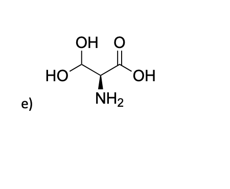 e)
НО
ОН О
NH₂
НО.
