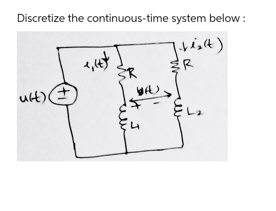 Discretize the continuous-time system below :
SR
ult)
