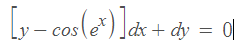 [y- cosle*) ]dx + dy = 0
