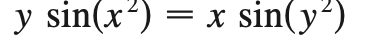 y sin(x²) = x sin(y²)