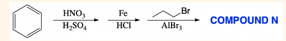 HNO3
H₂SO4
Fe
HCI
Br
AlBr3
COMPOUND N