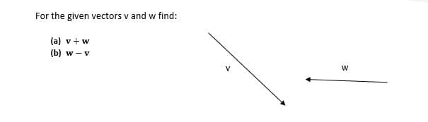 For the given vectors v and w find:
(a) v+ w
(b) w - v
V
