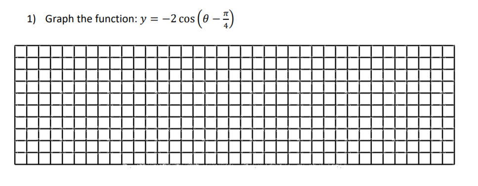 1) Graph the function: y
-2 cos (0
(G- )s
