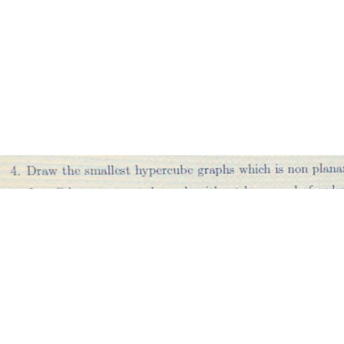 4. Draw the smallest hypercube graphs which is non planar
