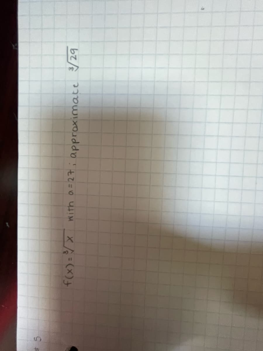 #5
X
f(x) = ³√x with a = 27; approximate 3/29