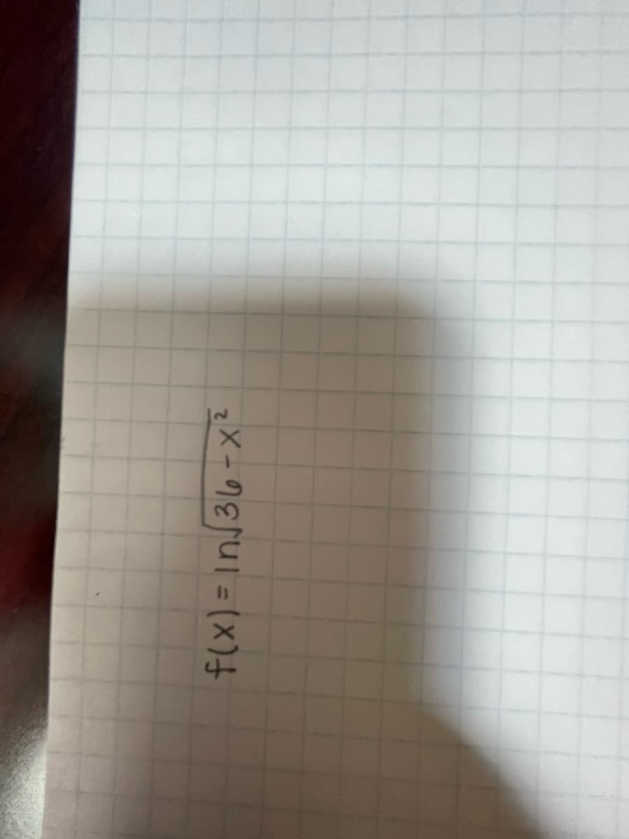 f(x) = In√36-x²
2