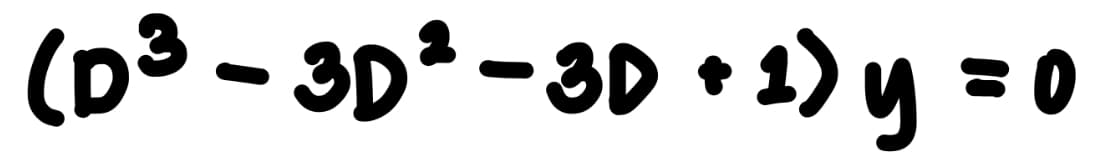 (03 - 3D -3D + 1) y = 0
