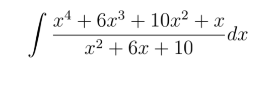 x4 + 6x3 + 10x² + x
x² + 6x + 10
