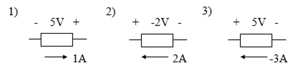 1)
2)
+ -2V -
3)
5V +
+ 5V -
1A
2A
-3A
