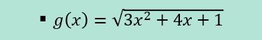 " g(x) = v3x2 + 4x + 1
