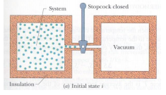 System
Stopcock closed
Vacuum
Insulation
(a) Initial state i
