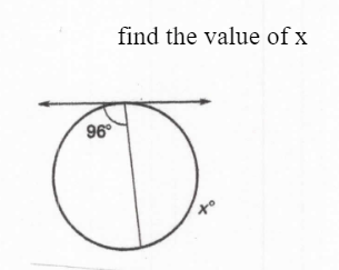 find the value of x
96
to
