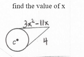 find the value of x
3x-l1x
4
