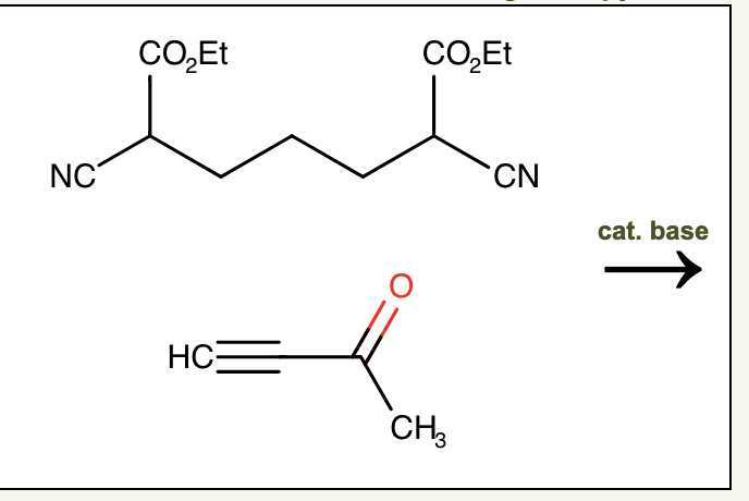 NC
CO₂Et
HC
CO₂Et
CH3
CN
cat. base